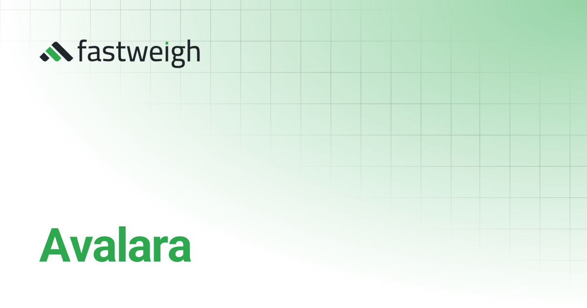 Avalara | Fastweigh Knowledge Base