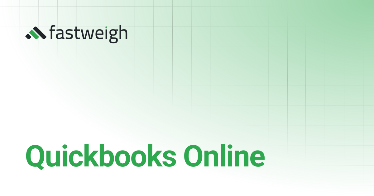 Quickbooks Online | Fastweigh Knowledge Base