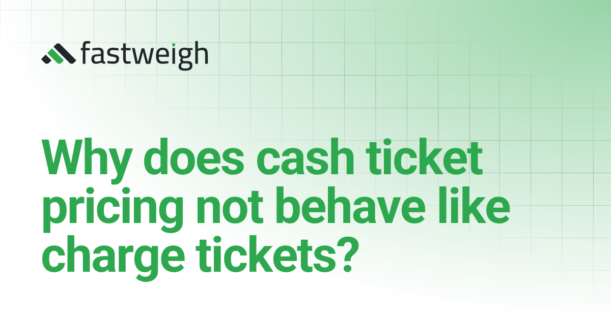 Why does cash ticket pricing not behave like charge tickets ...
